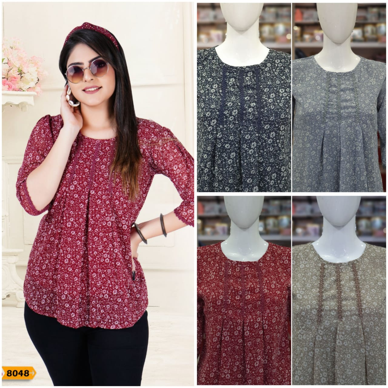 Ff 8084 Fancy Stylish Daily Wear Georgette Top Collection